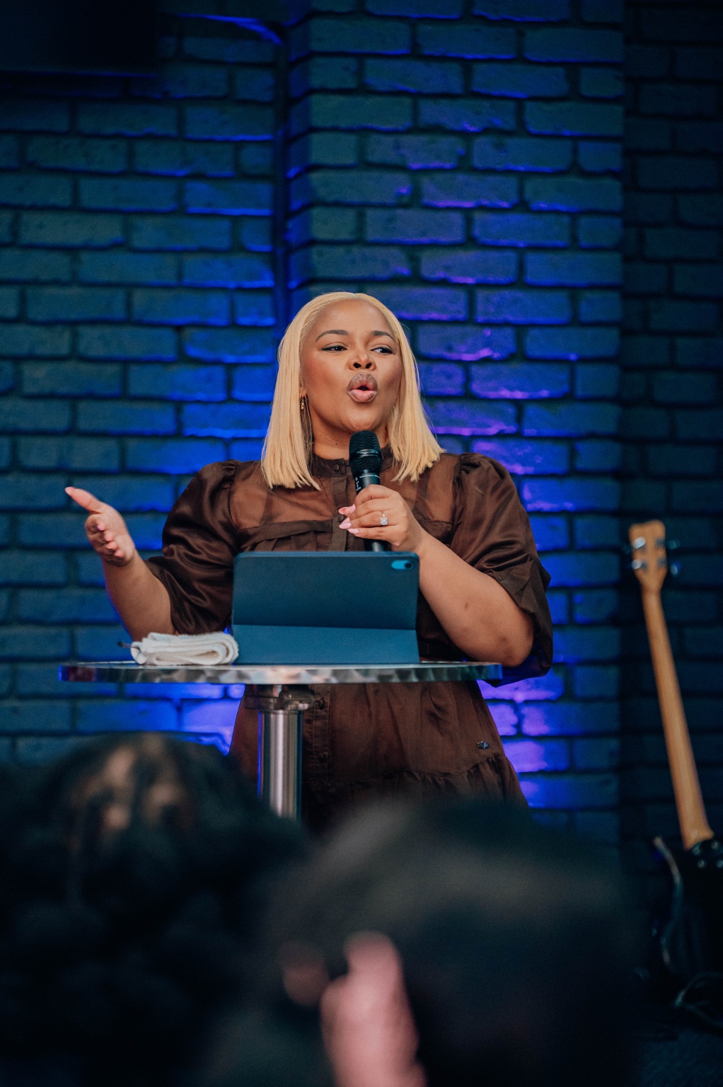 Yolanda Bam-Mguye teaching from the pulpit